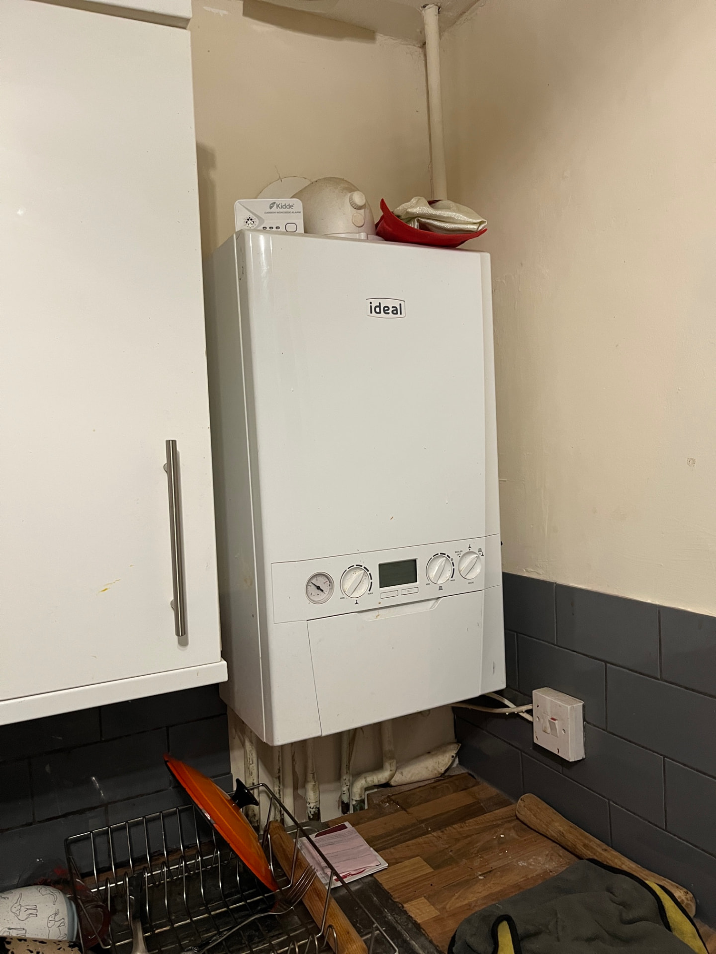 Ideal combi boiler checked after a no heating or hot water fault
